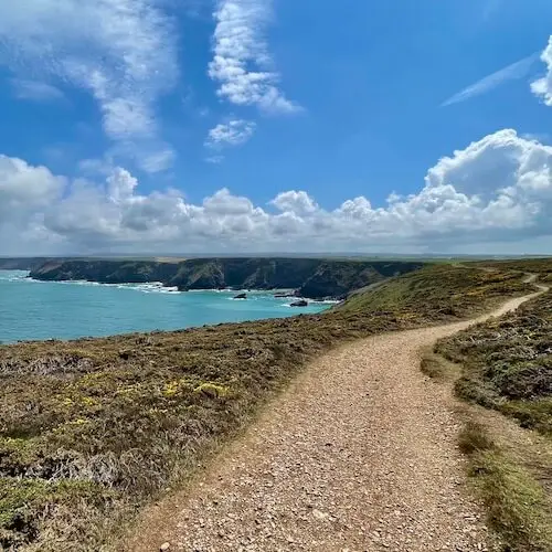 A coastal path atop cliffs near St. Ives.